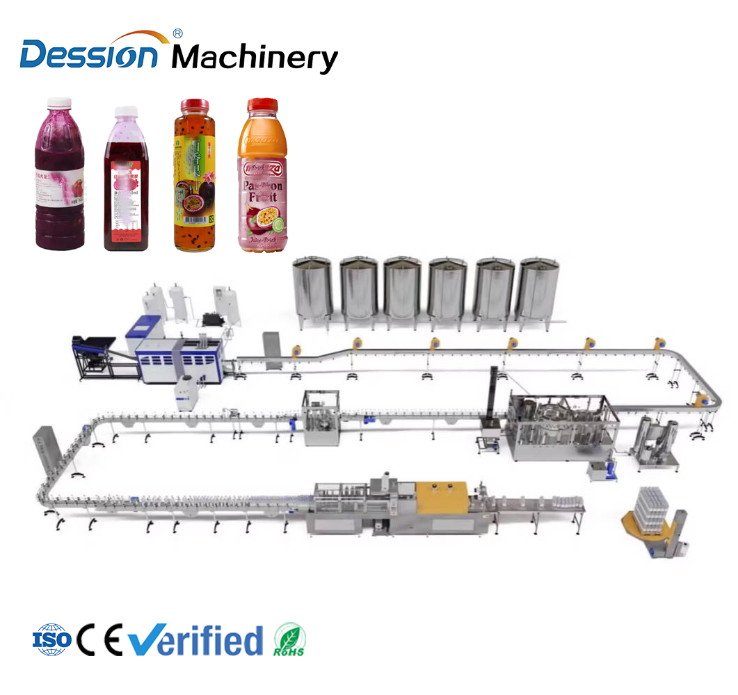 passion fruit and dragon fruit processing and filling production line