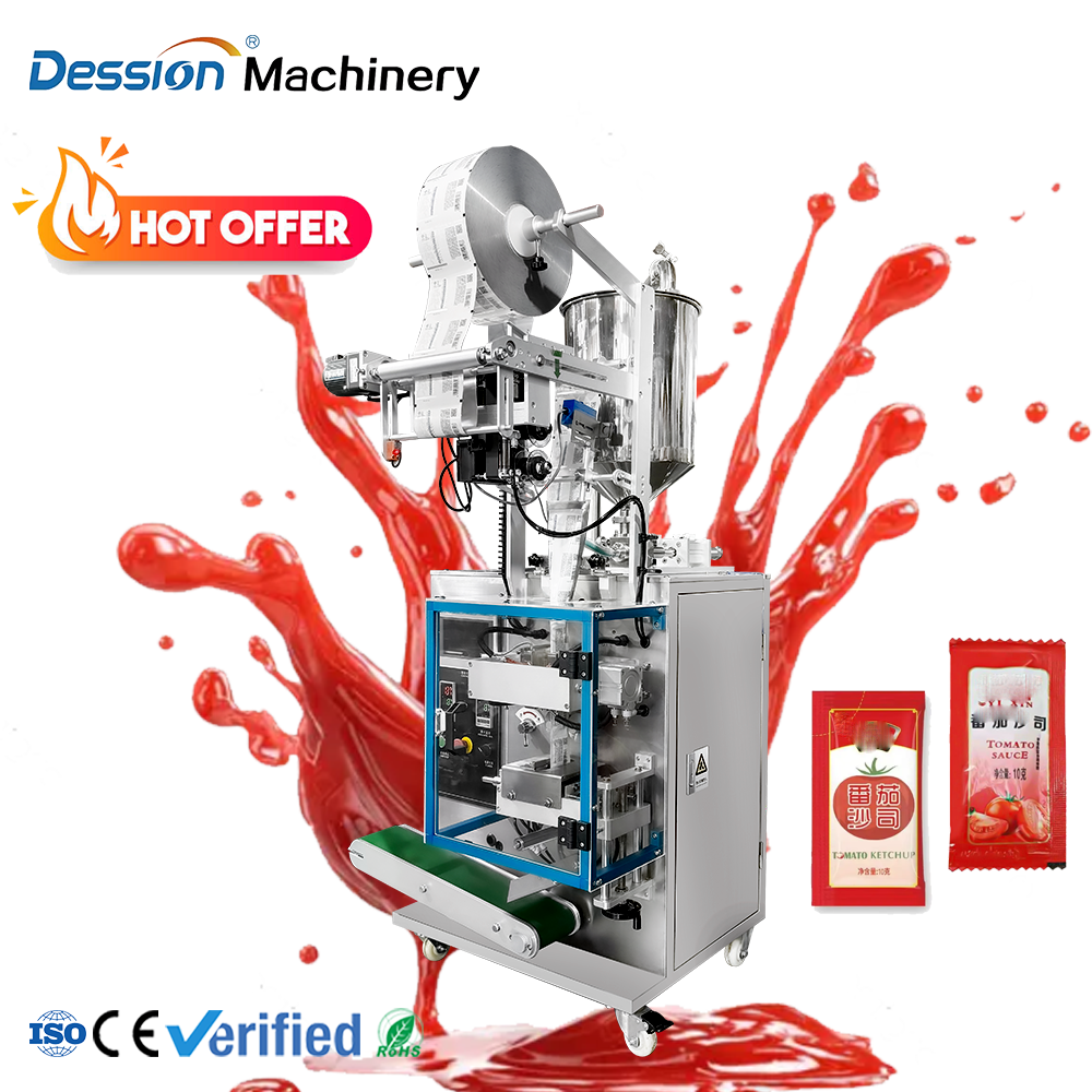 Automatic Small Bag Sauce, Seasoning Liquid Filling and Packaging Machine, Small Business Packaging Machine