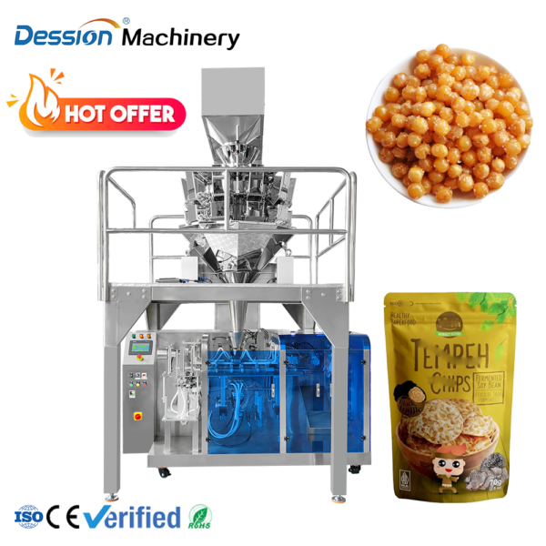 Automatic 1 Kg 10 Kg Seeds Grains Small Beans Sachet Weighing Packing Machine Soya Bean Cocoa Bean Pouch Granule Packing Machine